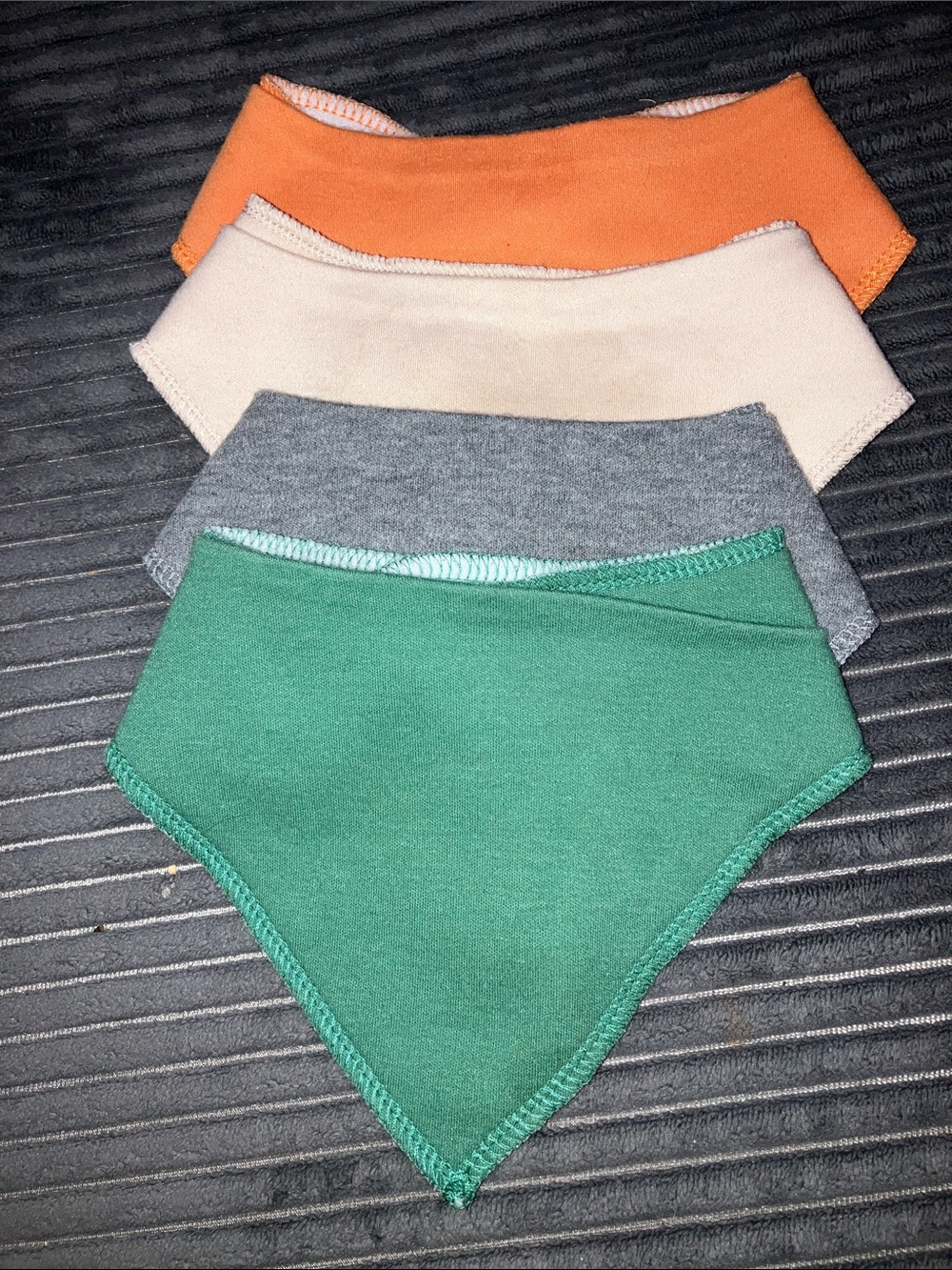3/$25 Modern Baby Bandana Bibs Set - Green, Gray, Cream, Orange